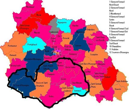 Le redécoupage électoral de la circonscription d'Issoire : Le redécoupage électoral de la circonscription d'Issoire :
